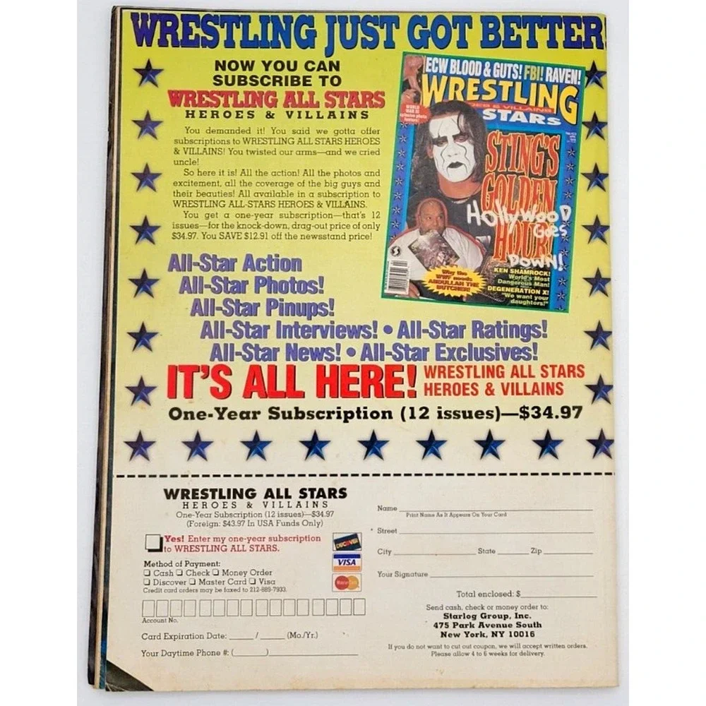 WRESTLING‎ HEROES & VILLIANS ALL-STARS  SEPT 1998 - GOLDBERG / BRETT HART